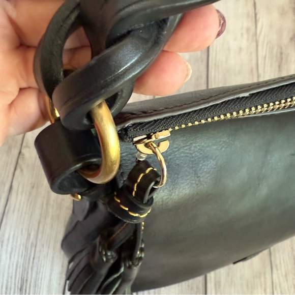 DOONEY & BOURKE Florentine Black Twist Strap Zipper Hobo Bag Purse - Picture 8 of 12